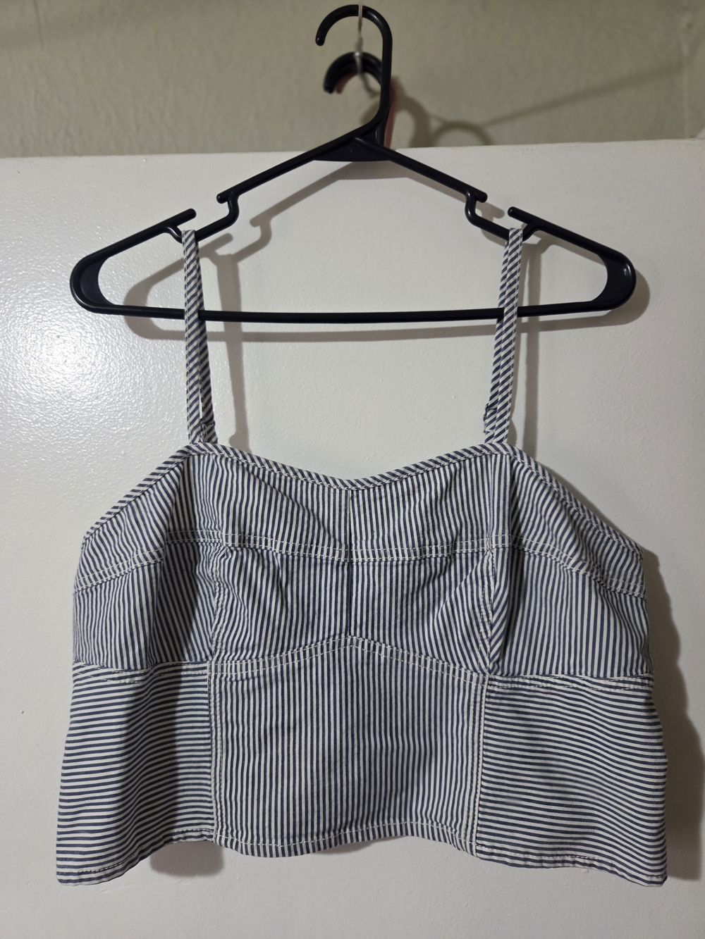 Striped Navy and White Cropped Cami Top - Women